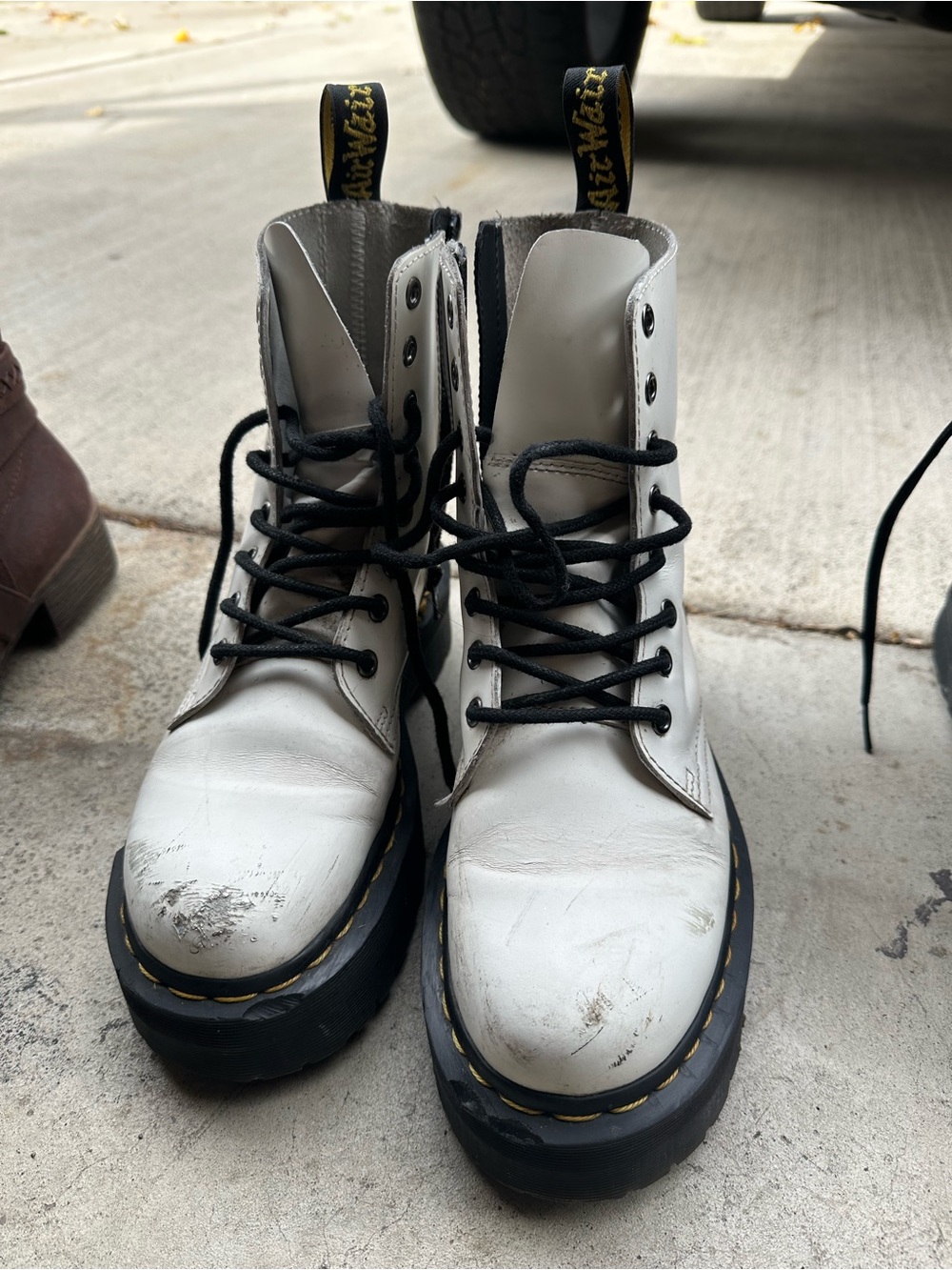 White Doc Martens Platform Jadon